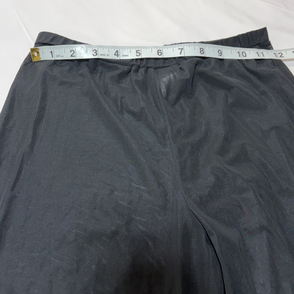 Girls Art Class Black Mesh Wide Leg Pants Lettuce Hem Sheer Trendy Size L 10/12 - Picture 4 of 8